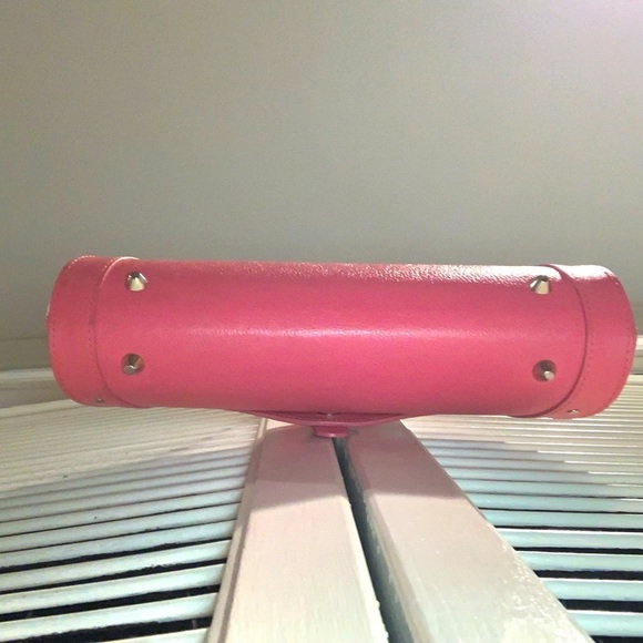 Rowallan Pink Shoulder Bag with Flap Closure and Metal Accents - Picture 4 of 9